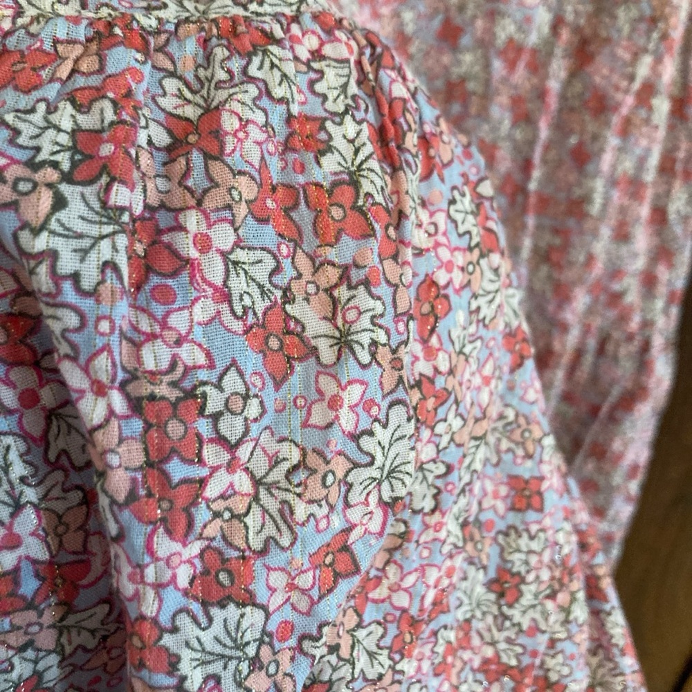 La Vie Rebecca Taylor Cotton Floral Strappy Tiered Dress - Picture 6 of 6